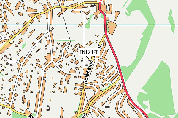 TN13 1PF map - OS VectorMap District (Ordnance Survey)