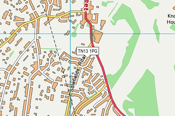 TN13 1PG map - OS VectorMap District (Ordnance Survey)