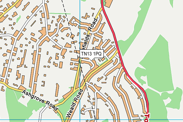 TN13 1PQ map - OS VectorMap District (Ordnance Survey)