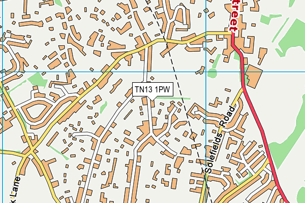 TN13 1PW map - OS VectorMap District (Ordnance Survey)