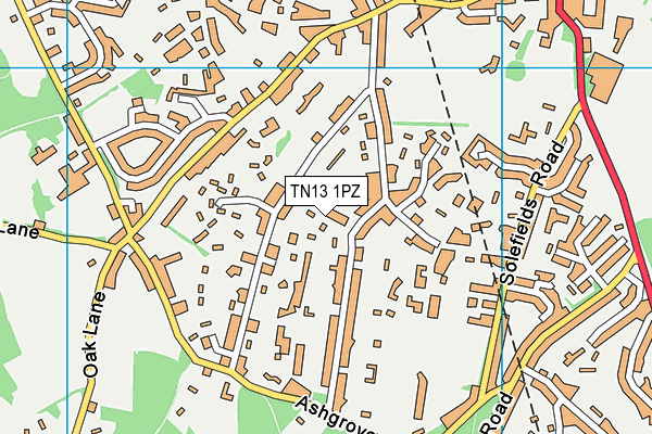 TN13 1PZ map - OS VectorMap District (Ordnance Survey)