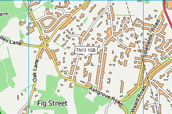 TN13 1QB map - OS VectorMap District (Ordnance Survey)