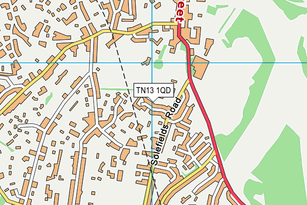 TN13 1QD map - OS VectorMap District (Ordnance Survey)