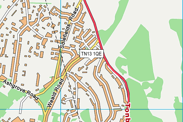 TN13 1QE map - OS VectorMap District (Ordnance Survey)