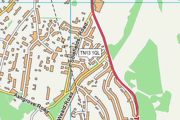 TN13 1QL map - OS VectorMap District (Ordnance Survey)