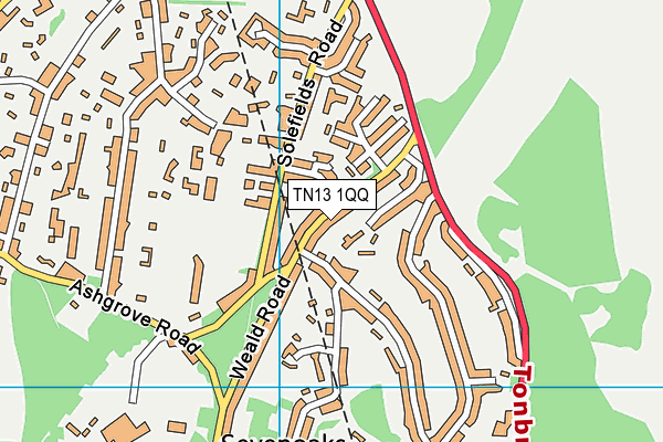 TN13 1QQ map - OS VectorMap District (Ordnance Survey)