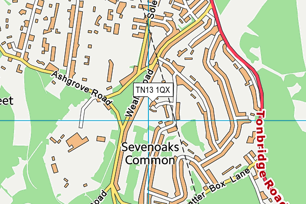 TN13 1QX map - OS VectorMap District (Ordnance Survey)