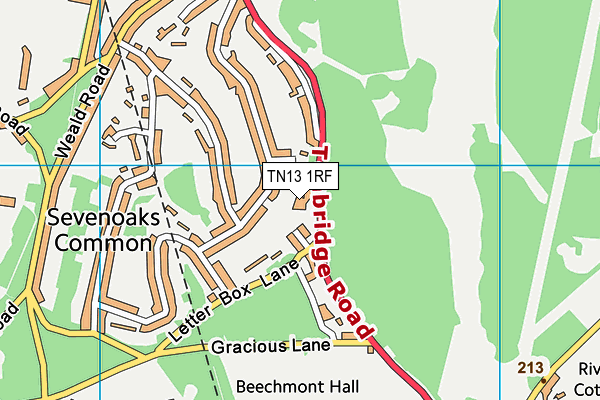 TN13 1RF map - OS VectorMap District (Ordnance Survey)