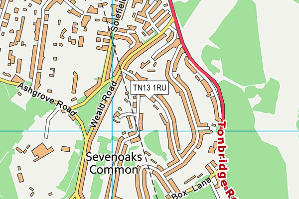 TN13 1RU map - OS VectorMap District (Ordnance Survey)