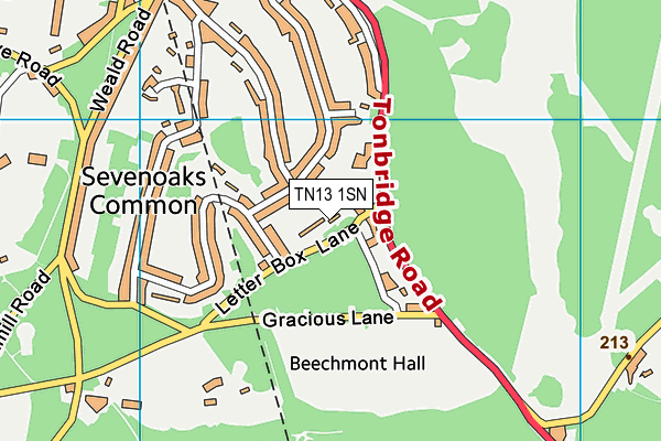 TN13 1SN map - OS VectorMap District (Ordnance Survey)