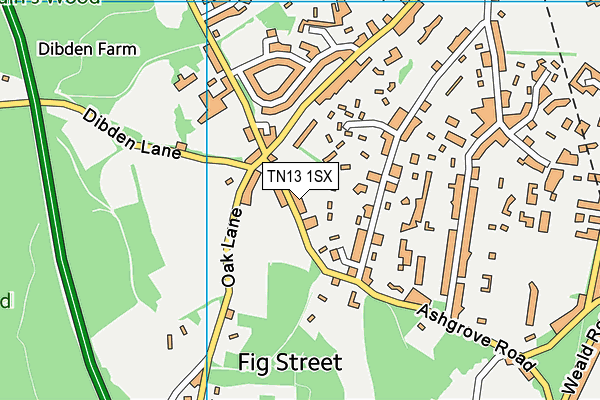 TN13 1SX map - OS VectorMap District (Ordnance Survey)