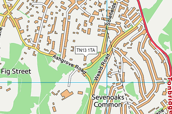 TN13 1TA map - OS VectorMap District (Ordnance Survey)