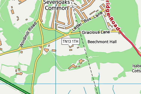 TN13 1TH map - OS VectorMap District (Ordnance Survey)