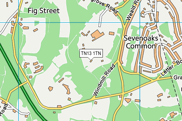 TN13 1TN map - OS VectorMap District (Ordnance Survey)