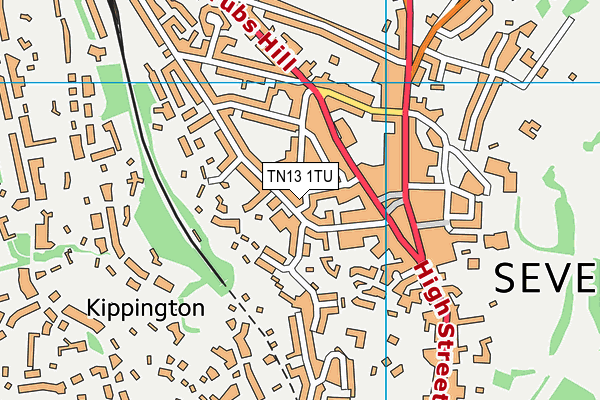 TN13 1TU map - OS VectorMap District (Ordnance Survey)