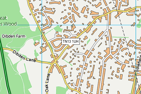 TN13 1UH map - OS VectorMap District (Ordnance Survey)