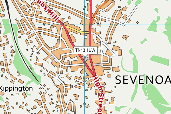TN13 1UW map - OS VectorMap District (Ordnance Survey)