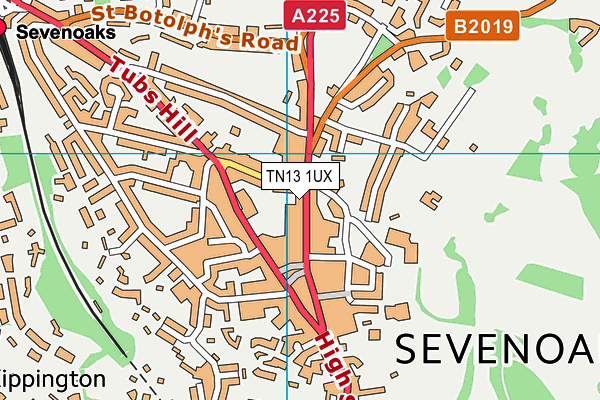 TN13 1UX map - OS VectorMap District (Ordnance Survey)