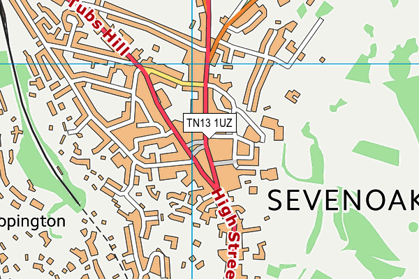 TN13 1UZ map - OS VectorMap District (Ordnance Survey)