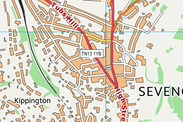 TN13 1YB map - OS VectorMap District (Ordnance Survey)