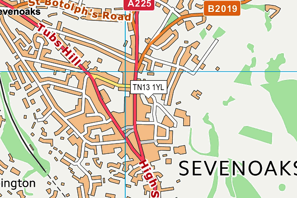 TN13 1YL map - OS VectorMap District (Ordnance Survey)