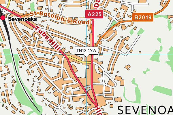 TN13 1YW map - OS VectorMap District (Ordnance Survey)