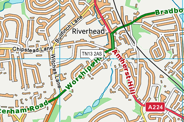 Riverhead Infants' School map (TN13 2AS) - OS VectorMap District (Ordnance Survey)