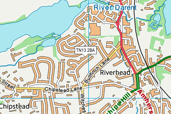 TN13 2BA map - OS VectorMap District (Ordnance Survey)