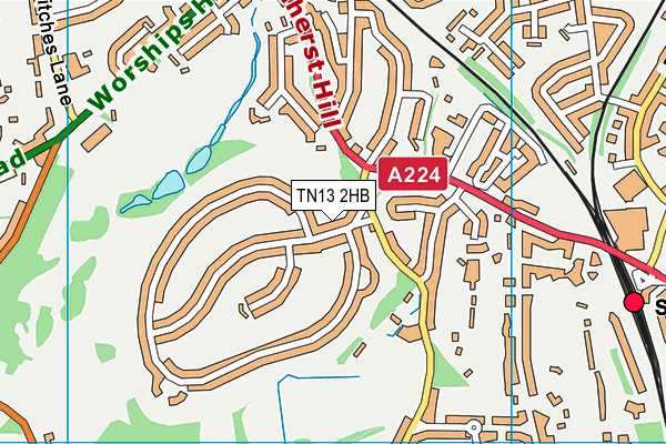 TN13 2HB map - OS VectorMap District (Ordnance Survey)