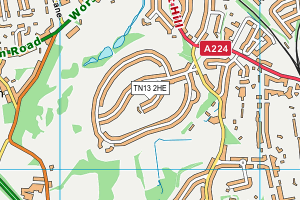 TN13 2HE map - OS VectorMap District (Ordnance Survey)