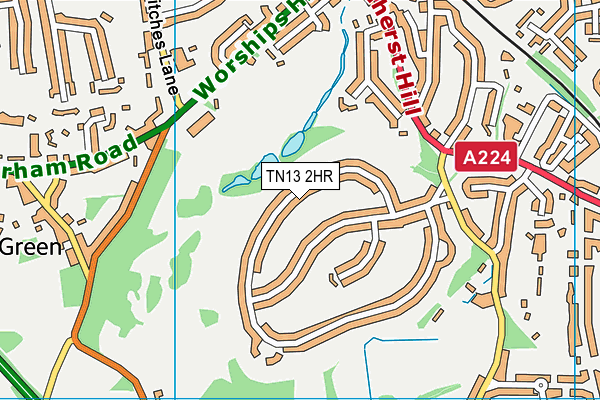 TN13 2HR map - OS VectorMap District (Ordnance Survey)