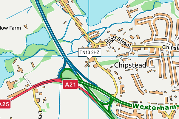 TN13 2HZ map - OS VectorMap District (Ordnance Survey)