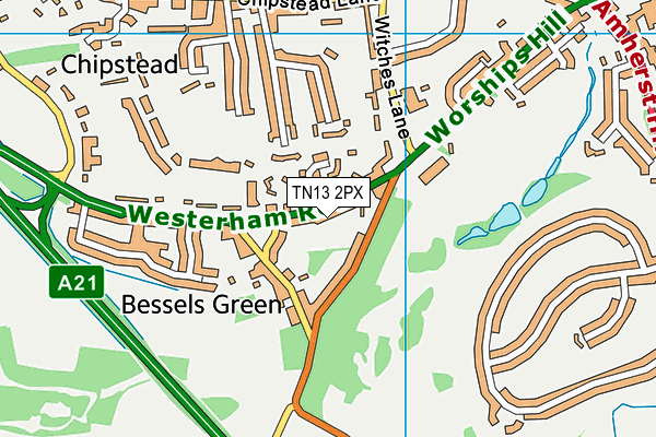 TN13 2PX map - OS VectorMap District (Ordnance Survey)