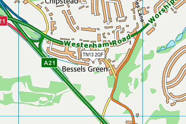 TN13 2QF map - OS VectorMap District (Ordnance Survey)