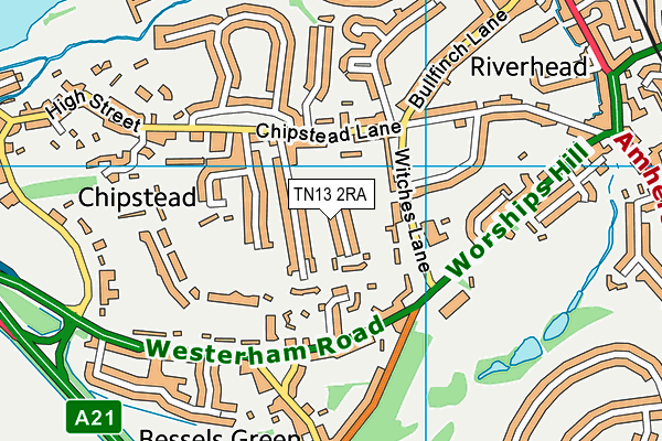 TN13 2RA map - OS VectorMap District (Ordnance Survey)