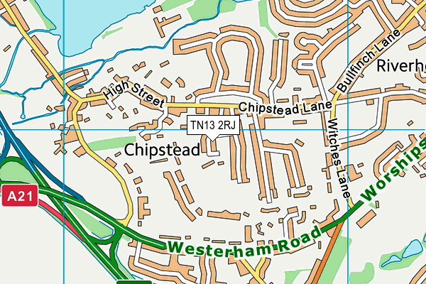 Chipstead Place Lawn Tennis Club map (TN13 2RJ) - OS VectorMap District (Ordnance Survey)