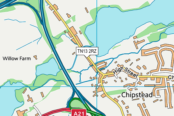 TN13 2RZ map - OS VectorMap District (Ordnance Survey)