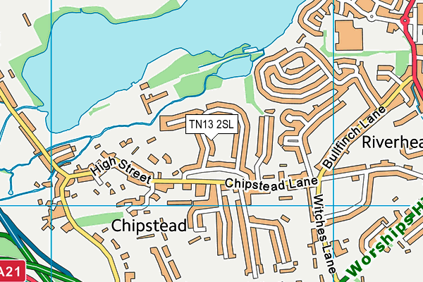 TN13 2SL map - OS VectorMap District (Ordnance Survey)
