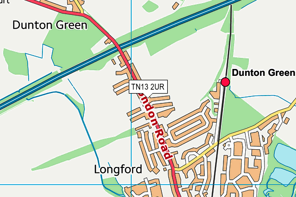 Dunton Green Recreation Ground map (TN13 2UR) - OS VectorMap District (Ordnance Survey)