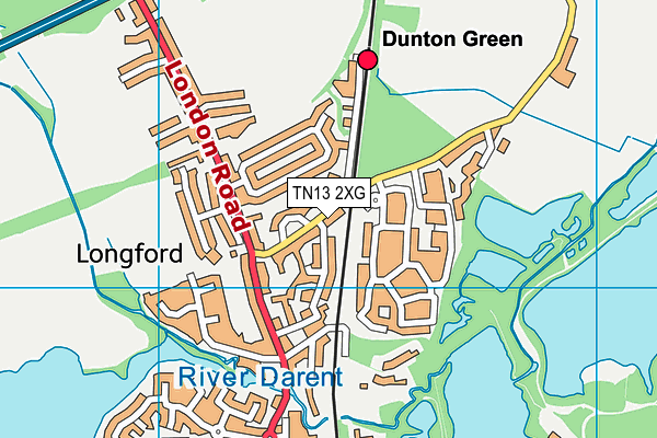 TN13 2XG map - OS VectorMap District (Ordnance Survey)