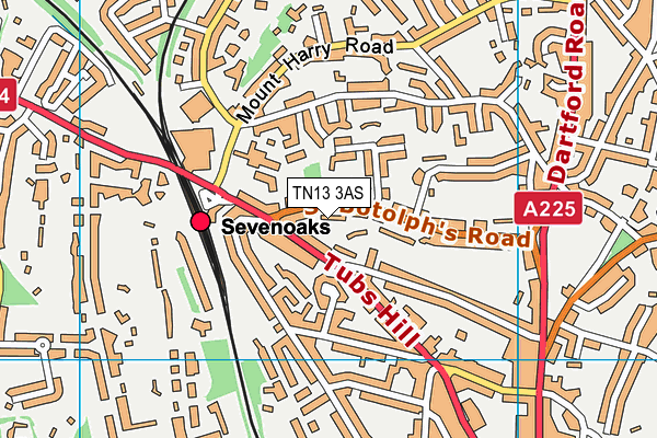 TN13 3AS map - OS VectorMap District (Ordnance Survey)