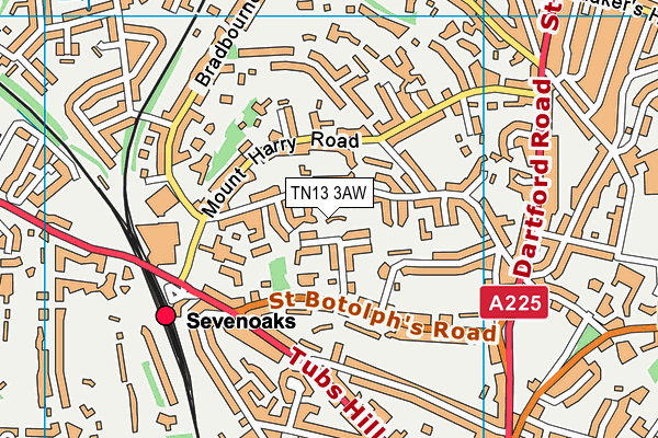 TN13 3AW map - OS VectorMap District (Ordnance Survey)