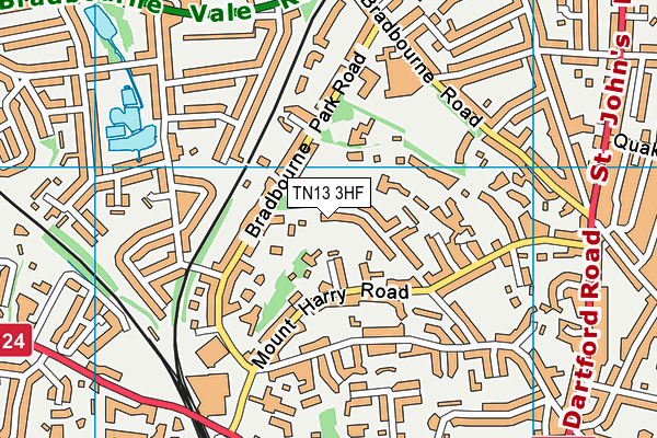 TN13 3HF map - OS VectorMap District (Ordnance Survey)