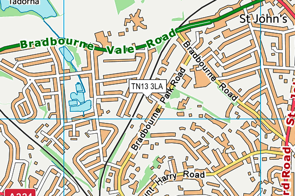 TN13 3LA map - OS VectorMap District (Ordnance Survey)