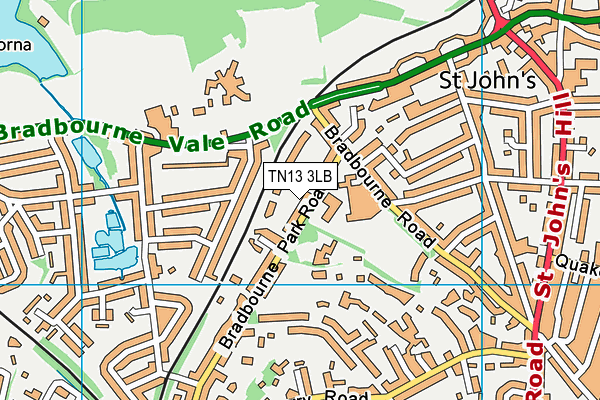Sevenoaks Primary School map (TN13 3LB) - OS VectorMap District (Ordnance Survey)