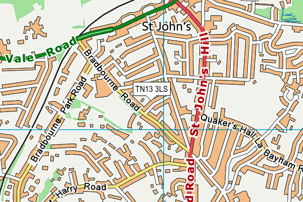 TN13 3LS map - OS VectorMap District (Ordnance Survey)