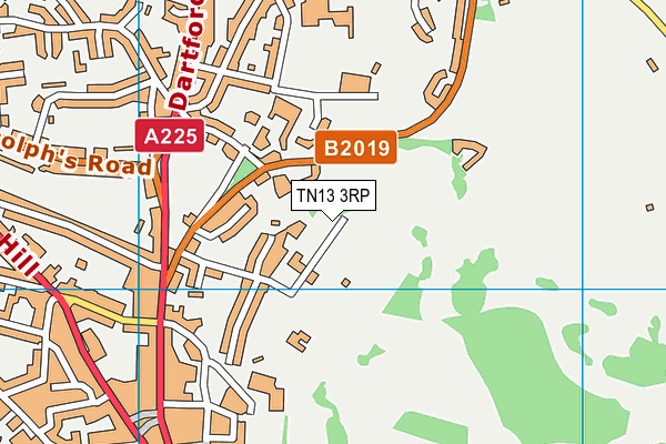 Sevenoaks Lawn Tennis Club map (TN13 3RP) - OS VectorMap District (Ordnance Survey)