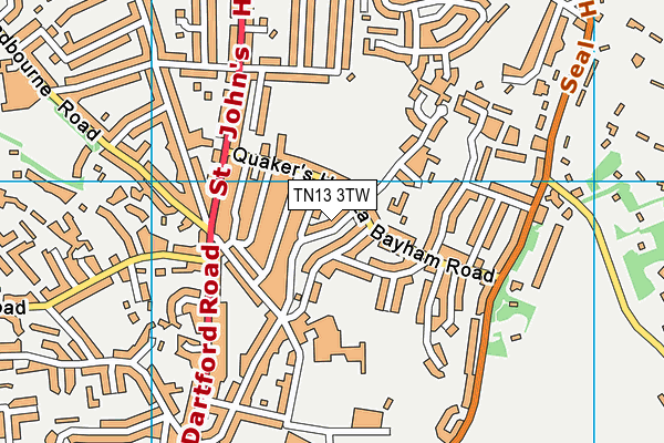 TN13 3TW map - OS VectorMap District (Ordnance Survey)