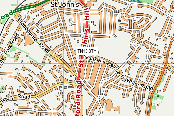 TN13 3TY map - OS VectorMap District (Ordnance Survey)