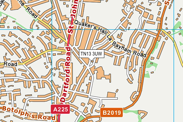 TN13 3UW map - OS VectorMap District (Ordnance Survey)